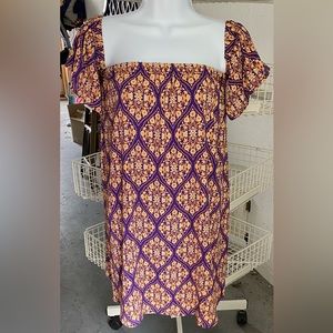 NWT Purple/Gold~LSU~Off the Shoulder Dress size Small